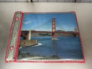 Vintage San Francisco Souvenir Photo Album Scrapbook Hand Woven 70s 80s